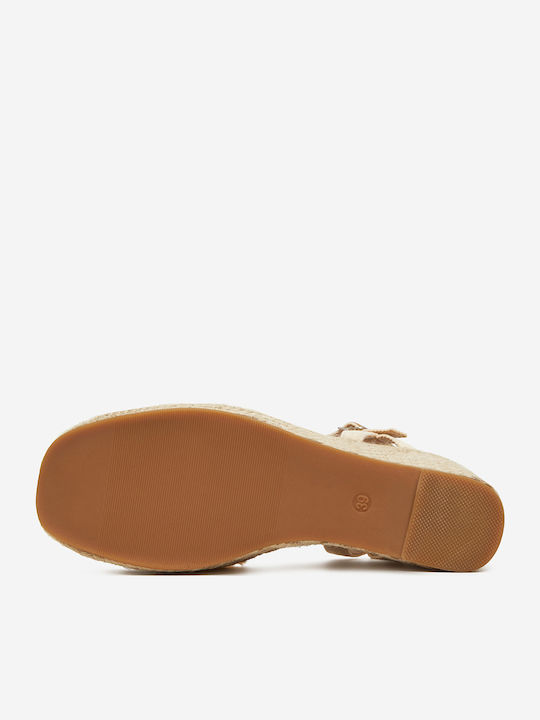 Damenplattformen Beige
