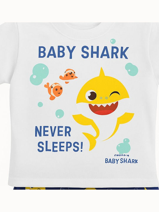 Disney Pijama pentru copii De vară Din bumbac White-Blue Baby Sharks Neer Sleeps