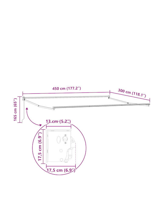 vidaXL Mehrfarbige Terrassen-Zelt 4.5x3m