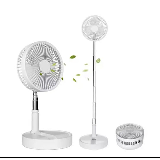 Ventilator Portabil Reglabil Încărcare USB 4 Viteze Înălțime Reglabilă 9,5cm-102cm Metal Plastic Ultra Silențios Alb