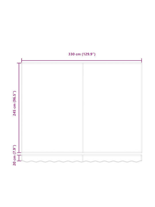 vidaXL Τέντα Βεράντας με Led Κόκκινη 3.5x2.5m