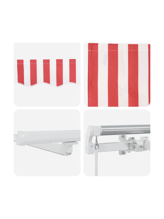 vidaXL Terrace Wall Tent with LED Light Red 3x2.5cm