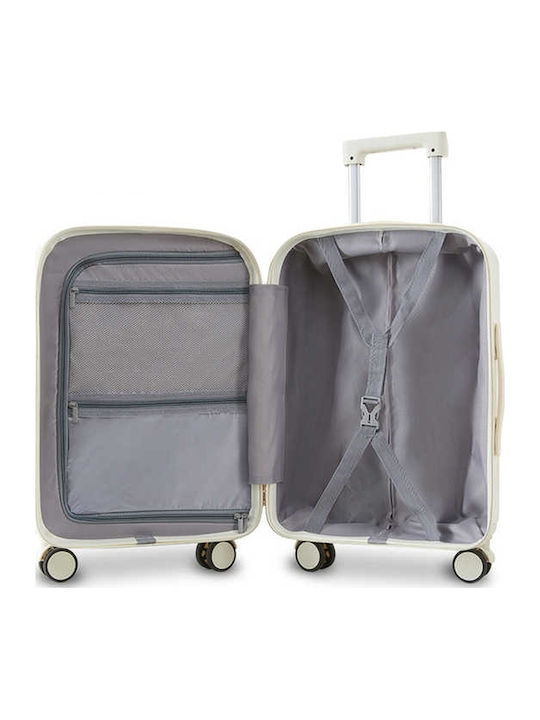 Kourk Cabin Hard Black Suitcase With 4 Wheels Height 52cm