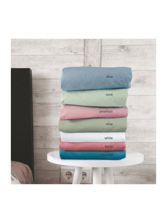Flamingo Sheet King Size with Elastic 180x200+32cm. White