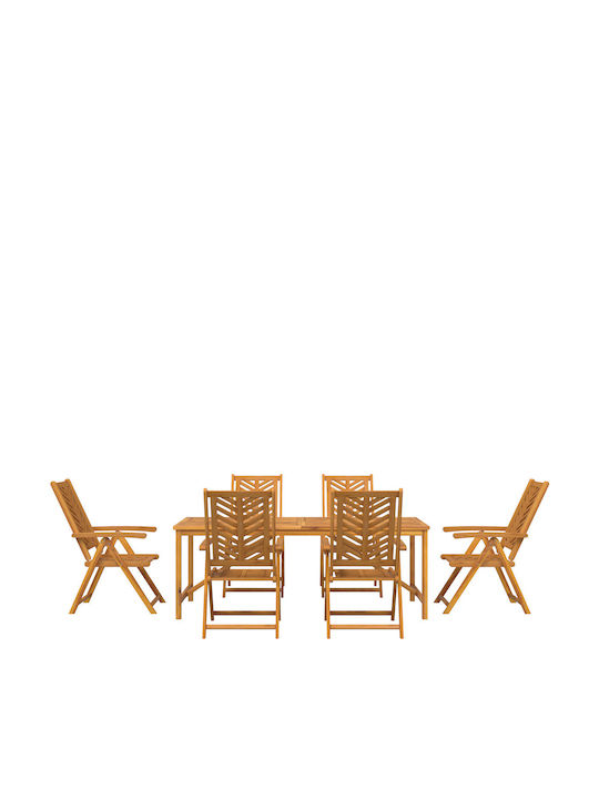 Garten- und Outdoor-Möbelsets Typsatz Speisesaal 7 Stück Braun