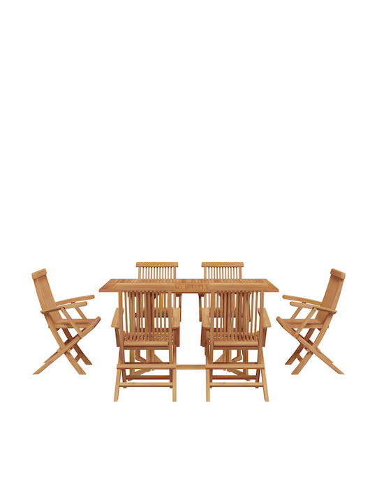 Garten- und Outdoor-Möbelsets Typsatz Speisesaal 7 Stücke Braune