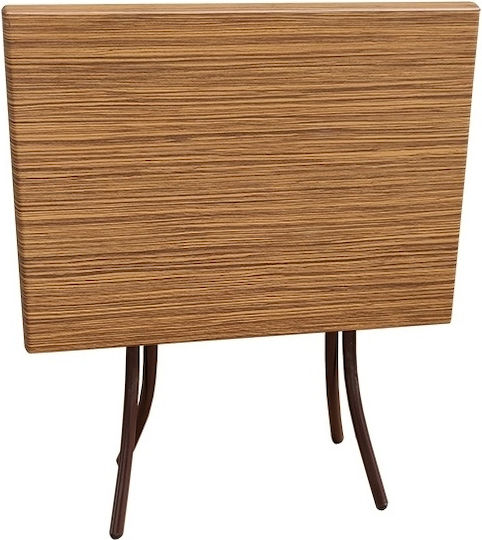 Table Kitchen Collapsible Wooden with Metal Frame 80x60x73cm