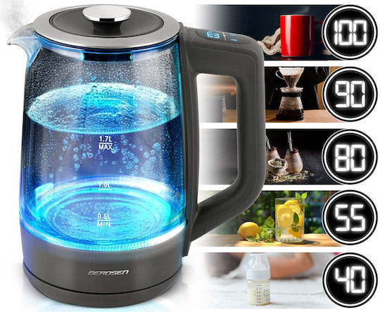 Berdsen BD-711 Електрическа Кана 1.7л 2200W Черен
