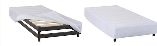 Suport Pat Semi-dublu Tapițat cu Material Potrivit pentru Saltea 110x190cm În Diferite Culori
