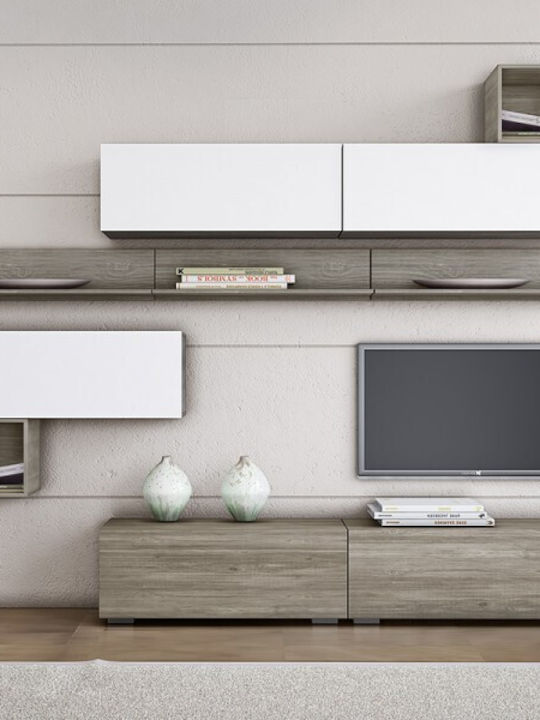 Wohnzimmer TV-Einheit Smart No 5C Weiß L292xB45xH180cm