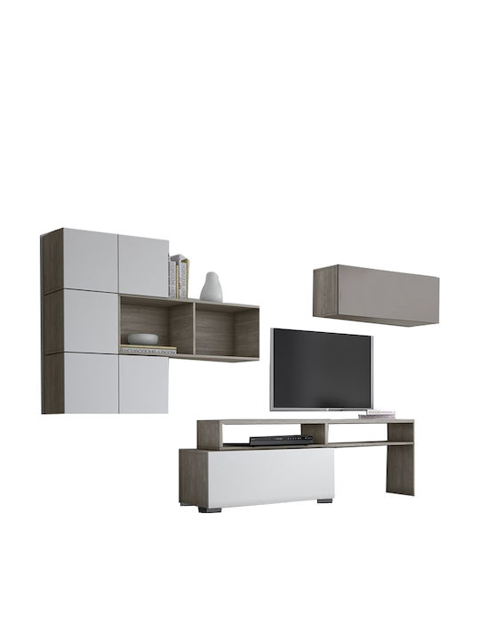 Smart No 4A Living Room TV Unit White L240xW45xH150cm
