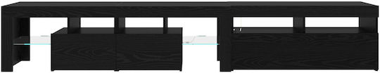 Stand TV cu Iluminare LED Neagră Stejar M90xA35xÎ40cm
