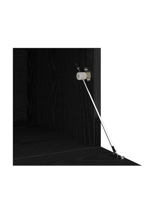 Шкаф за телевизор Дървен с LED Осветление Black Oak Д90xШ35xВ40см