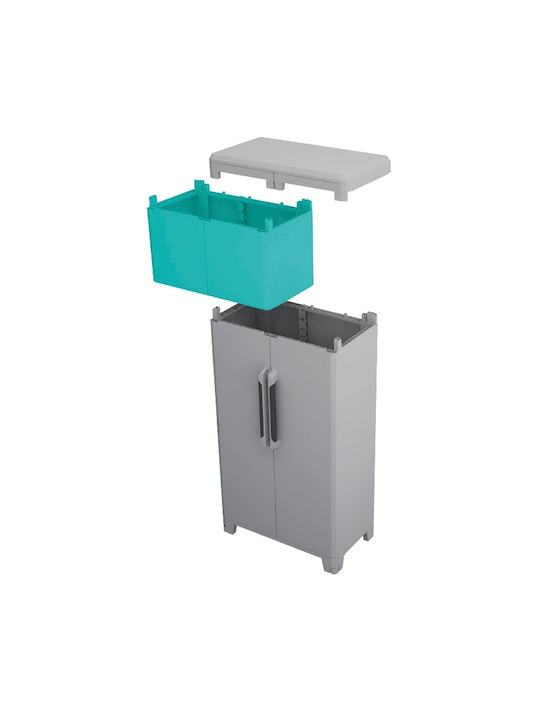 Double-leaf Plastic Outdoor Storage Cabinet Suitable for Small Spaces 43.6x41.8x78 cm