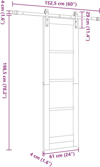 Sliding Door Material Set 'orkdal' 61x198.5 cm