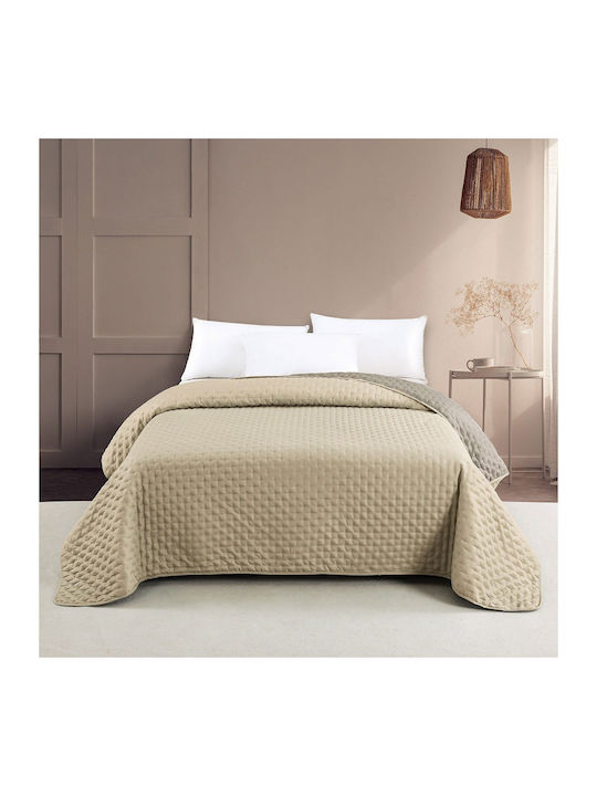 Melinen Renzo Coverlet Queen Size Microfiber Ecru / Grey 220x240cm