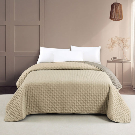 Melinen Renzo Κουβερλί Υπέρδιπλο Microfiber Ecru / Grey 220x240cm