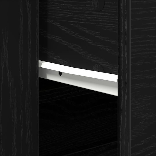 vidaXL Büroaufbewahrungsschublade und -schrank aus MDF Schwarze Eiche 80x33x150cm