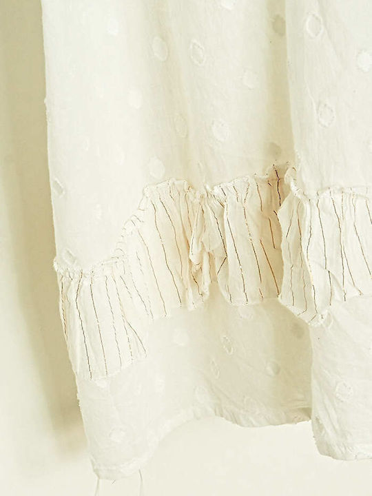 Summer Maxi Dress with Ruffles White