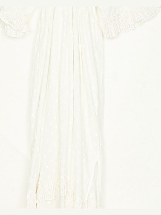 Summer Maxi Dress with Ruffles White