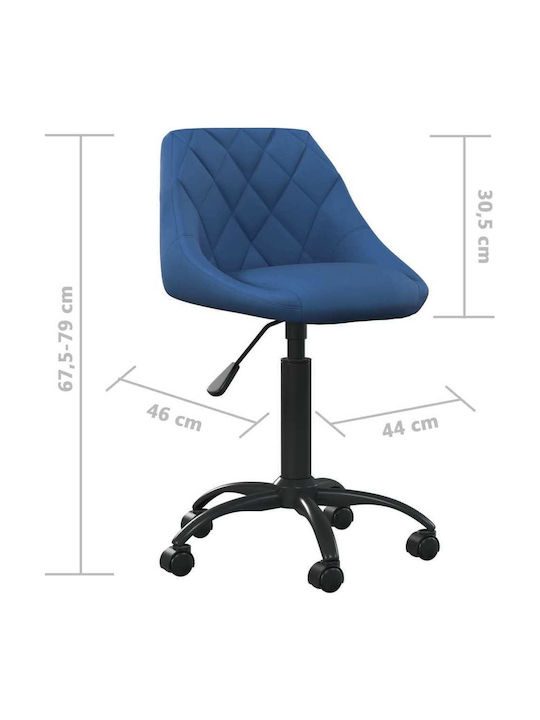 Office Desk Stool with Backrest Blue 44x46x67.5cm