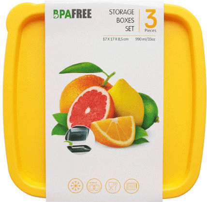 Excellent Houseware Σετ Δοχεία Φαγητού Διάφανα 1lt 3τμχ