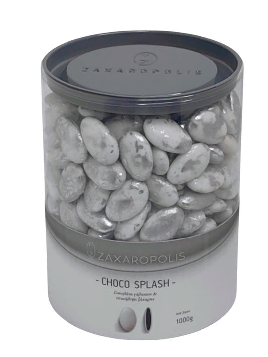 Zaxaropolis Κουφέτα Choco Splash σε Σχήμα Κλασικό με Γεύση Φράουλα Ασημί 1000gr