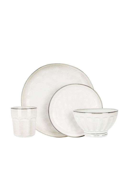 Excellent Houseware Бял Керамика Сервизи за хранене 16бр