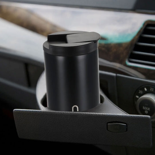 Uncle George Glass Thermos Stainless Steel 400ml Mouthpiece Black with Mouthpiece