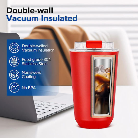 Uncle George Uncle George Stainless Steel Aluminum Thermos Bottle BPA Free 355ml Red