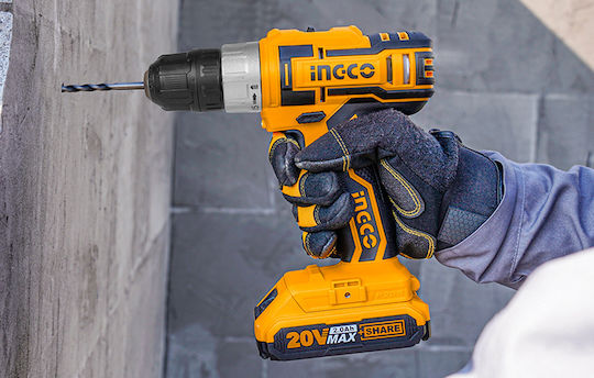 Ingco CDLI20024 Δραπανοκατσάβιδο Μπαταρίας 20V 1x2Ah