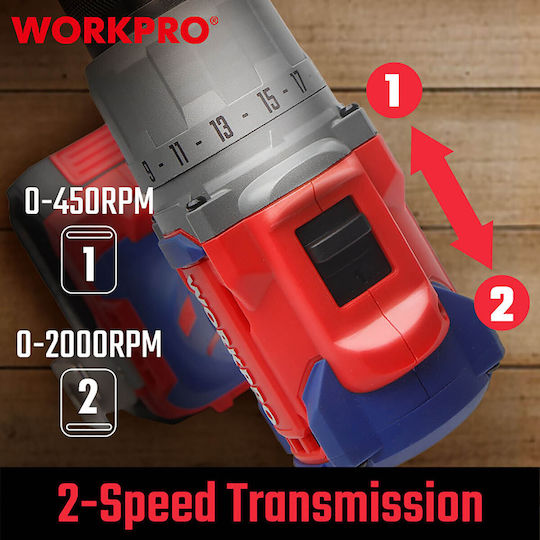 WorkPro WP390000 Δραπανοκατσάβιδο Μπαταρίας Solo Brushless
