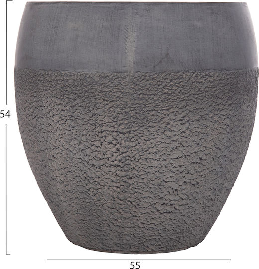 HomeMarkt Set 3 Metallische Pflanzgefäße Dunkel Zement 55x54cm