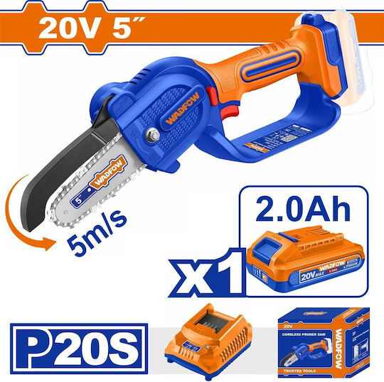 Wadfow Pruning Battery Chainsaw 1x2Ah 20V 2.17kg with Blade 12.7cm