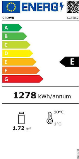 Crown SC650.2 Frigider pentru băuturi 565lt Cu două uși Înălțime199.5xLățime100xAdâncime61cm