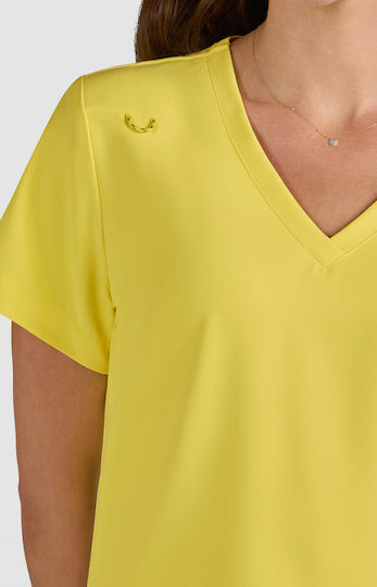 KOI USA Women's Yellow Medical Blouse