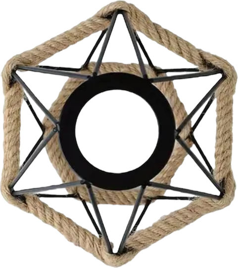 Diamond Lampenschirm Rustik Seil Hanf Schwarz