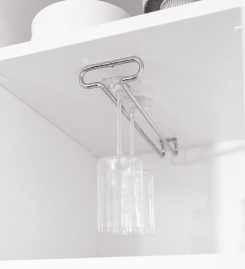 Emuca Metallic Mounted Glass Holder Rack with Length 41cm