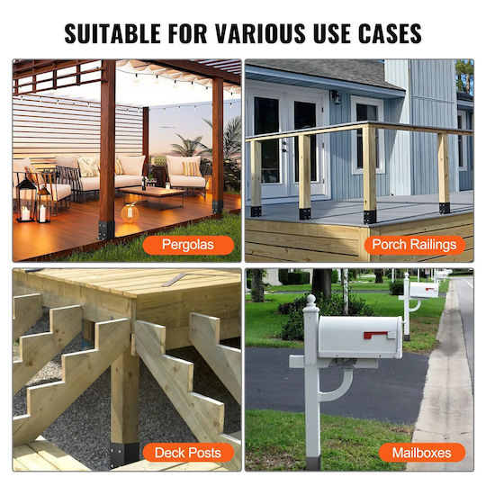 Vevor Base for Pergola made of Steel 9.1x9.1cm 4pcs