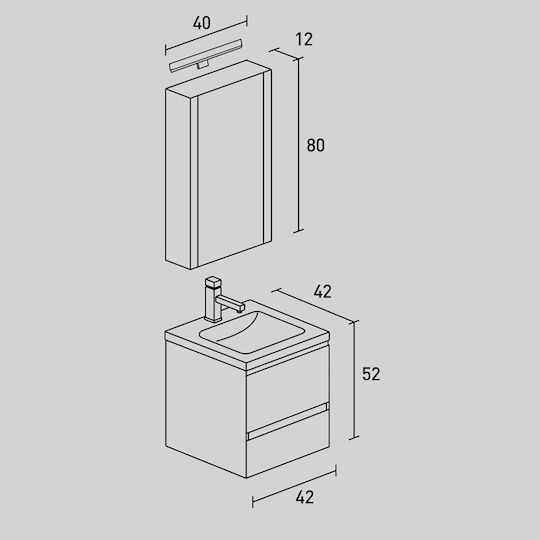 Pro Bagno Πάγκος χωρίς Νιπτήρα Μαύρο Pro Bagno Πάγκος χωρίς Νιπτήρα Μαύρο