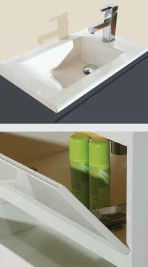 Pro Bagno Waschtisch ohne Waschbecken Gray