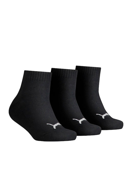 PUMA Athletic Kids' Long Socks Quarter Black 3 Pairs