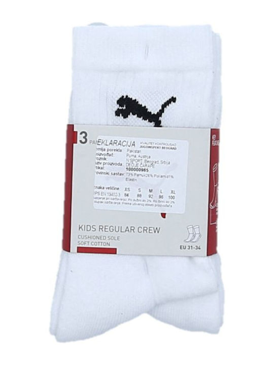 PUMA Athletic Kids' Long Socks White 3 Pairs