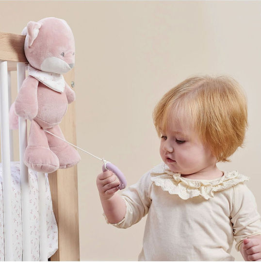 Nattou Music Box Made Cotton Polyester Fox Alice Lullaby "la-le-lu" Teething Ring Approx 30 Cm Alice Pomme Pink