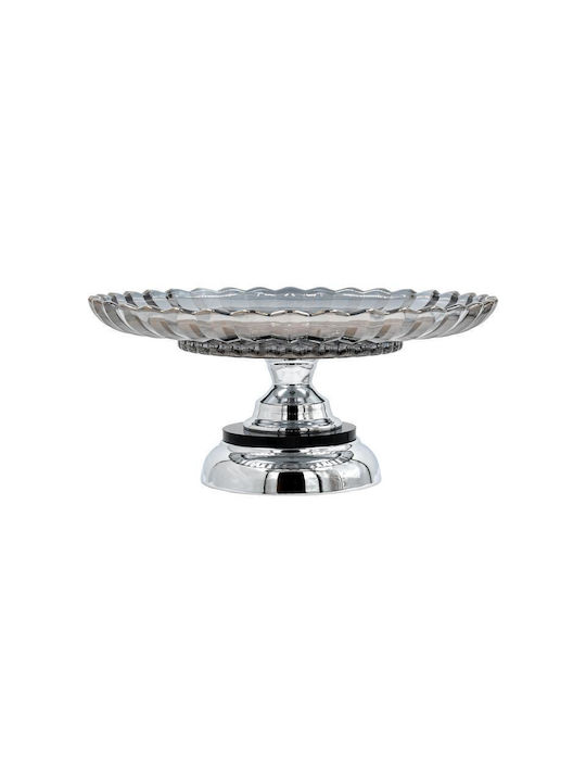 Fylliana Φοντανιέρα Glas Fl204 mit Deckel 30x14cm Silber