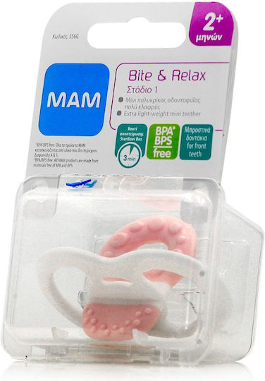 Mam Bite Μασητικός Κρίκος Οδοντοφυΐας από Καουτσούκ για 2 m+ Ροζ