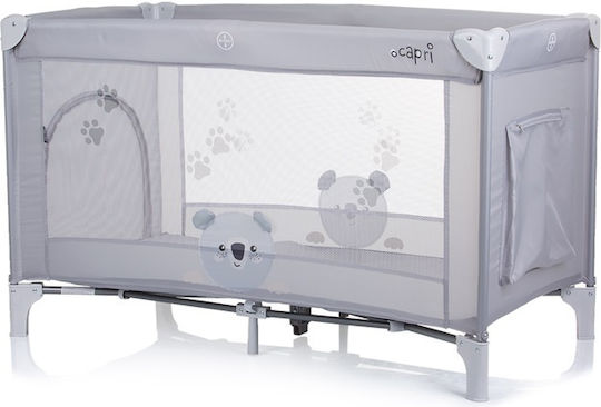 Chipolino Capri Playpen with Mattress Koala Grey 125x65cm
