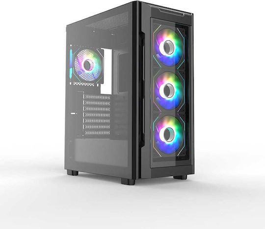 Supercase UR16A-G – Uriel Gaming Midi Tower Κουτί Υπολογιστή με Πλαϊνό Παράθυρο και RGB Φωτισμό Μαύρο
