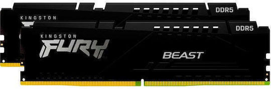 Kingston FURY Beast DDR5 32GB RAM με 2x16GB Modules και Ταχύτητα 6000 για Desktop