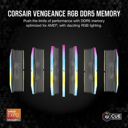 Corsair Vengeance RGB 32GB DDR5 RAM cu 2 module (2x16GB) și Viteză